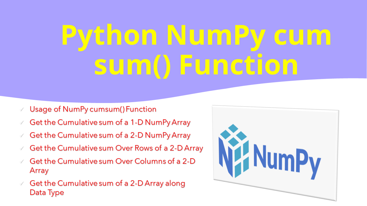 You are currently viewing Python NumPy cumsum() Function