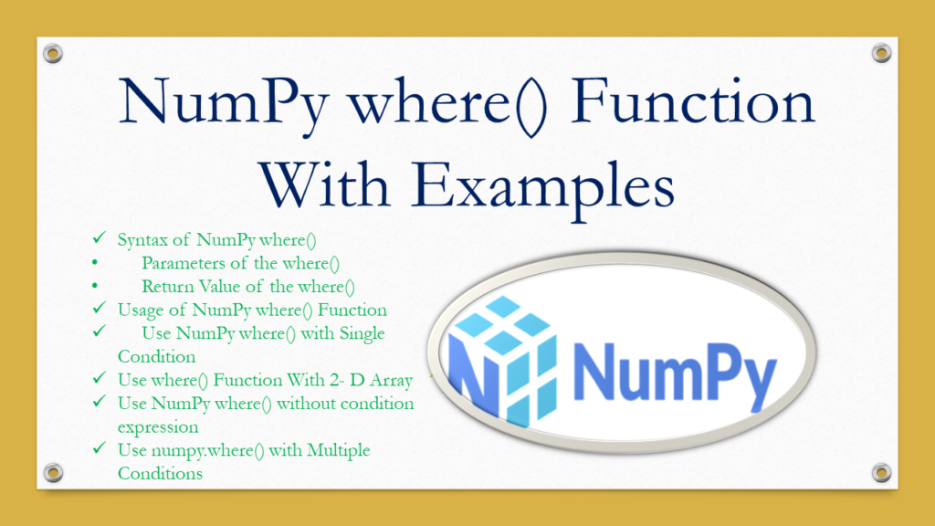 numpy where function