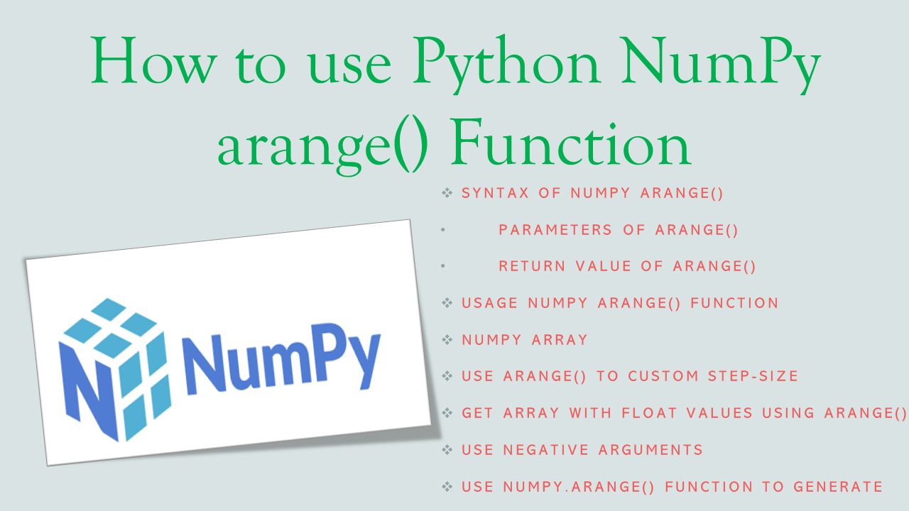 How to use Python NumPy arange() Function - Spark by {Examples}