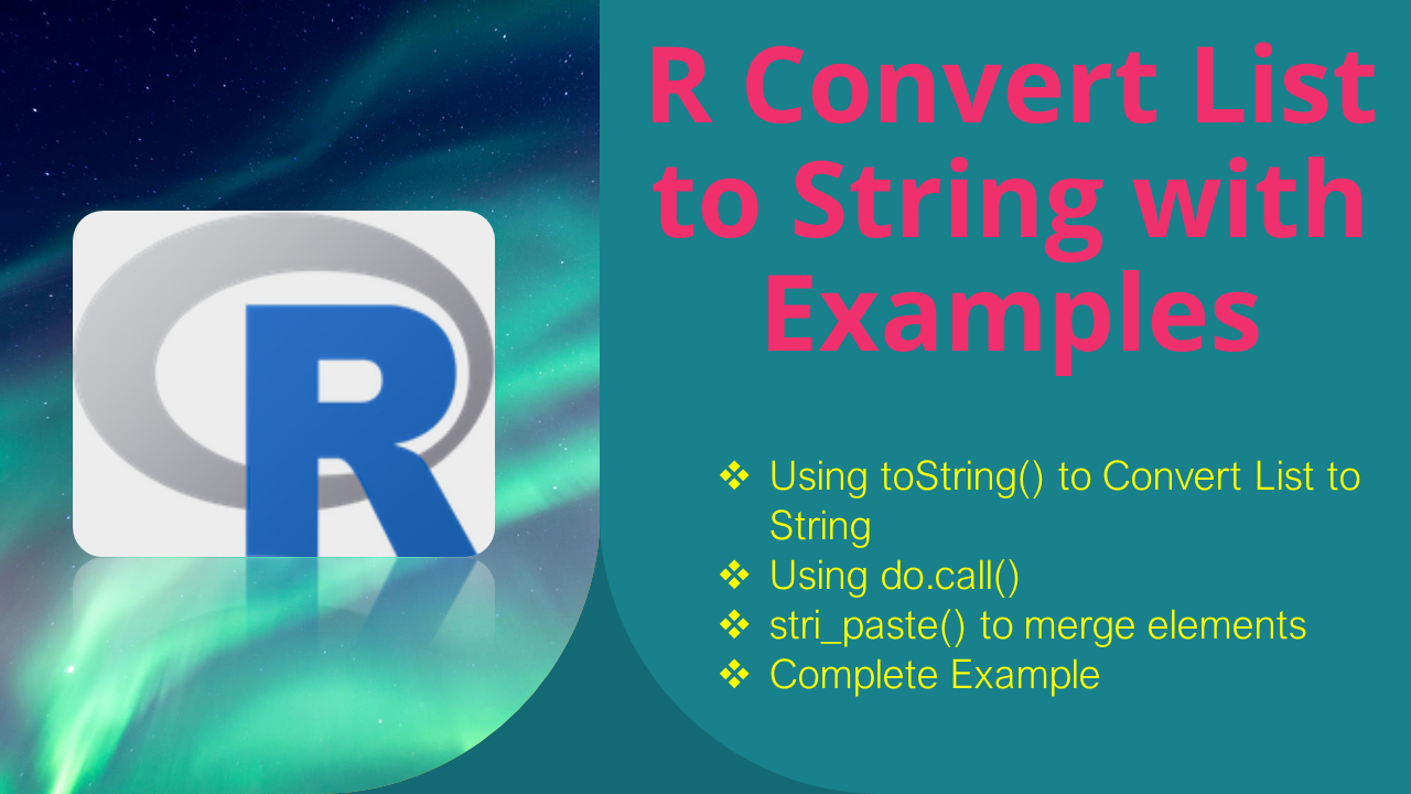 R Convert List To Single String