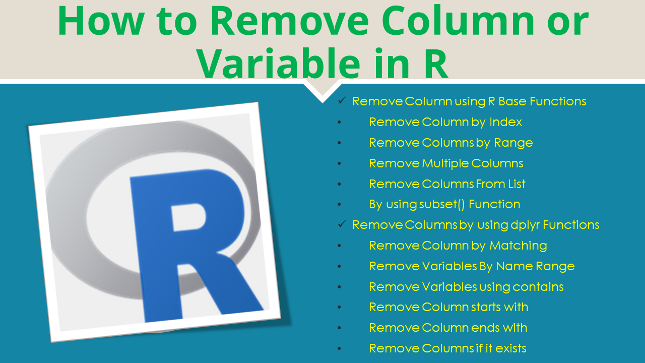 How to Remove Column in R Spark By Examples