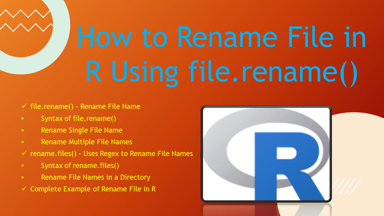 Read more about the article How to Rename File in R? Using file.rename()