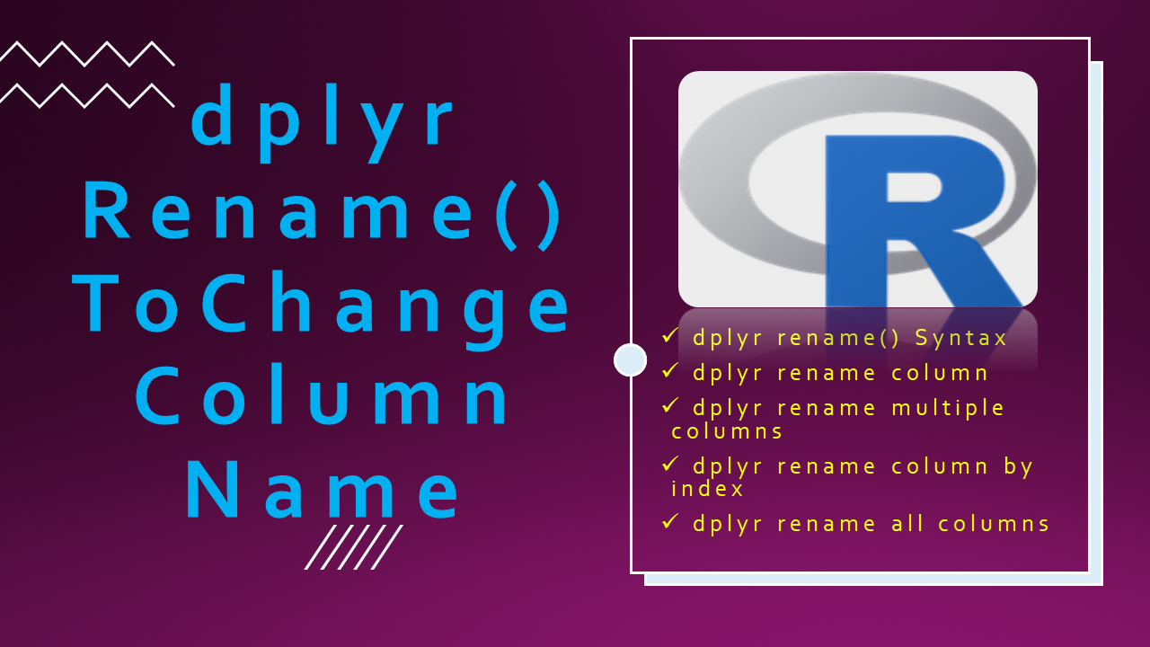 Read more about the article dplyr Rename() – To Change Column Name
