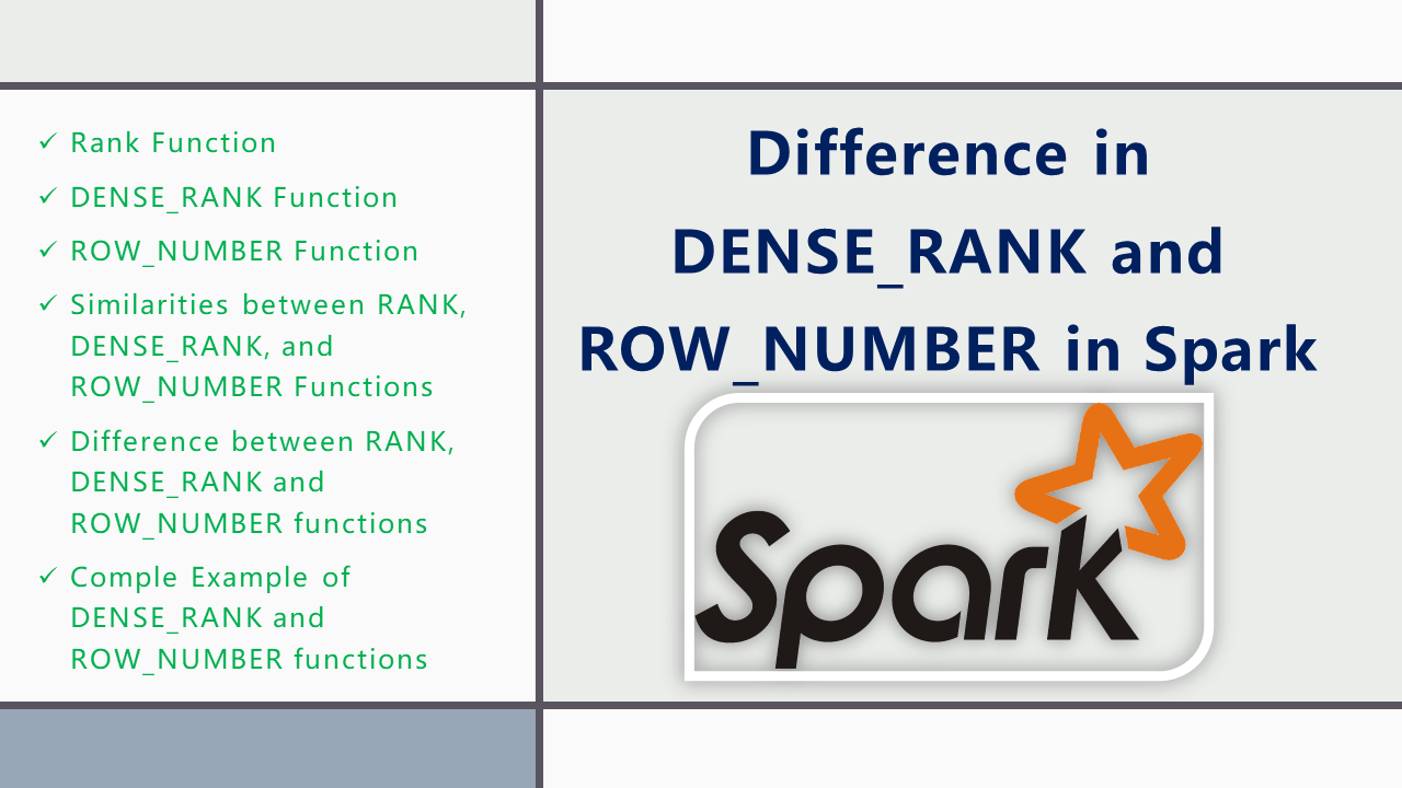 You are currently viewing Difference in DENSE_RANK and ROW_NUMBER in Spark