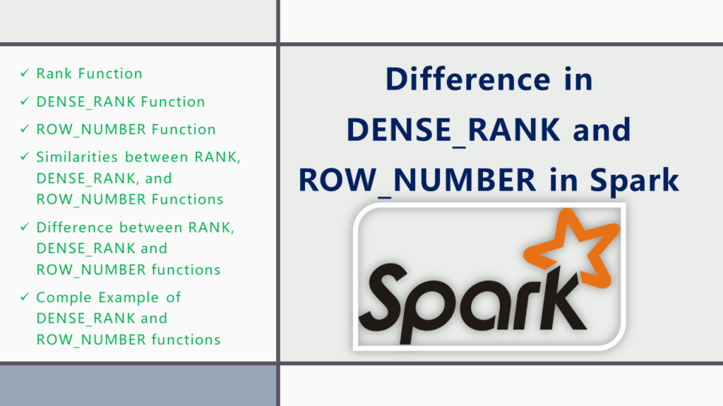 spark difference dense_rank row_number
