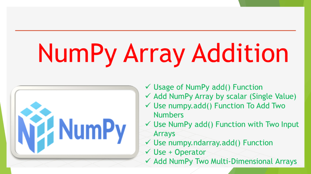 numpy array addition