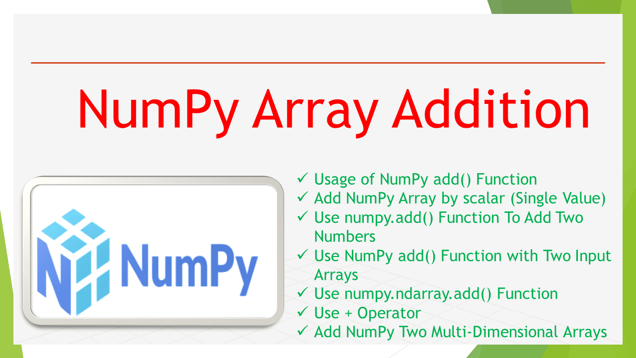 Read more about the article NumPy Array Addition