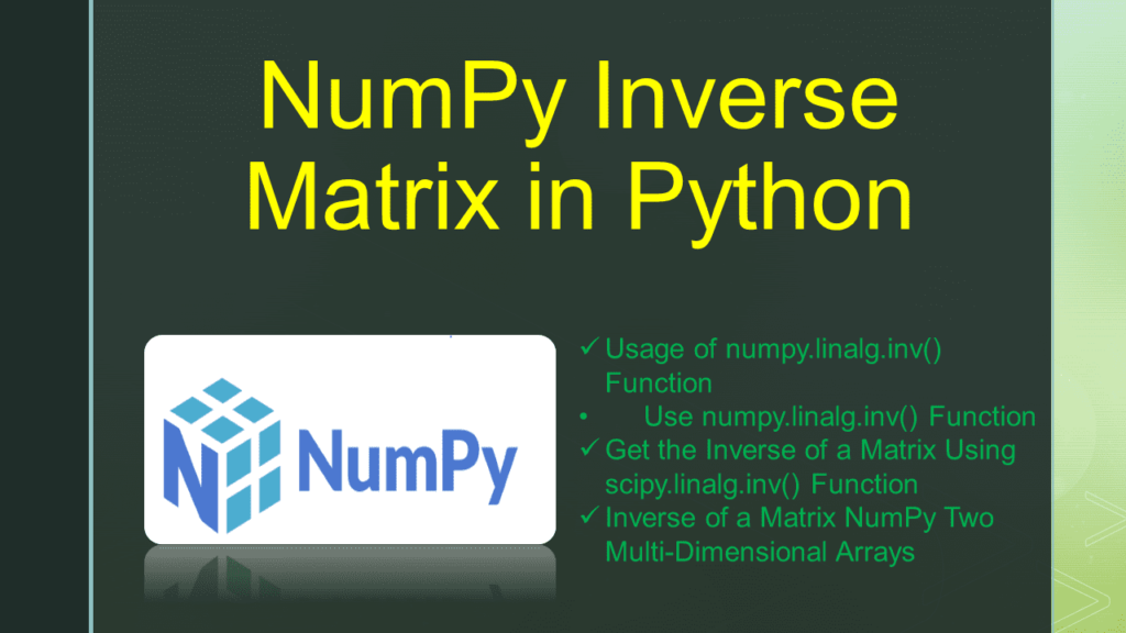 numpy inverse matrix