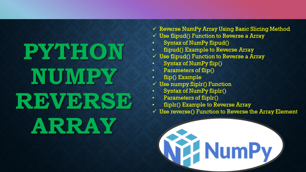 numpy reverse array