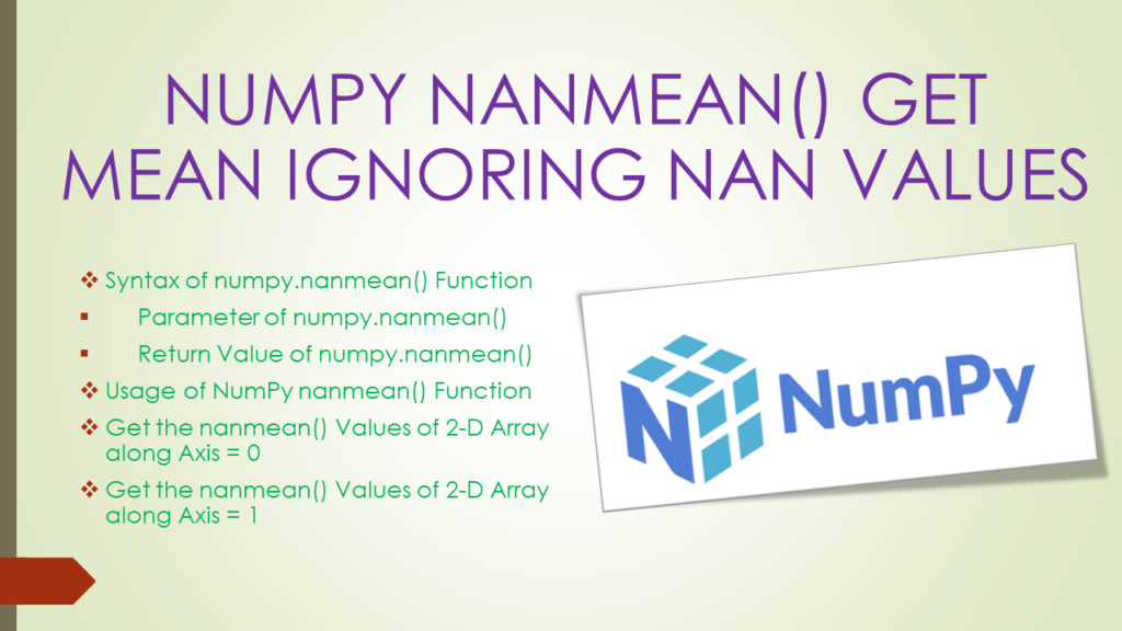 numpy nanmean