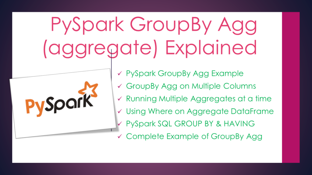 pyspark groupby agg