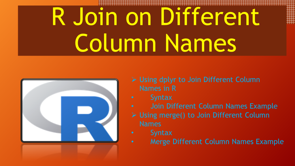 r join different column names