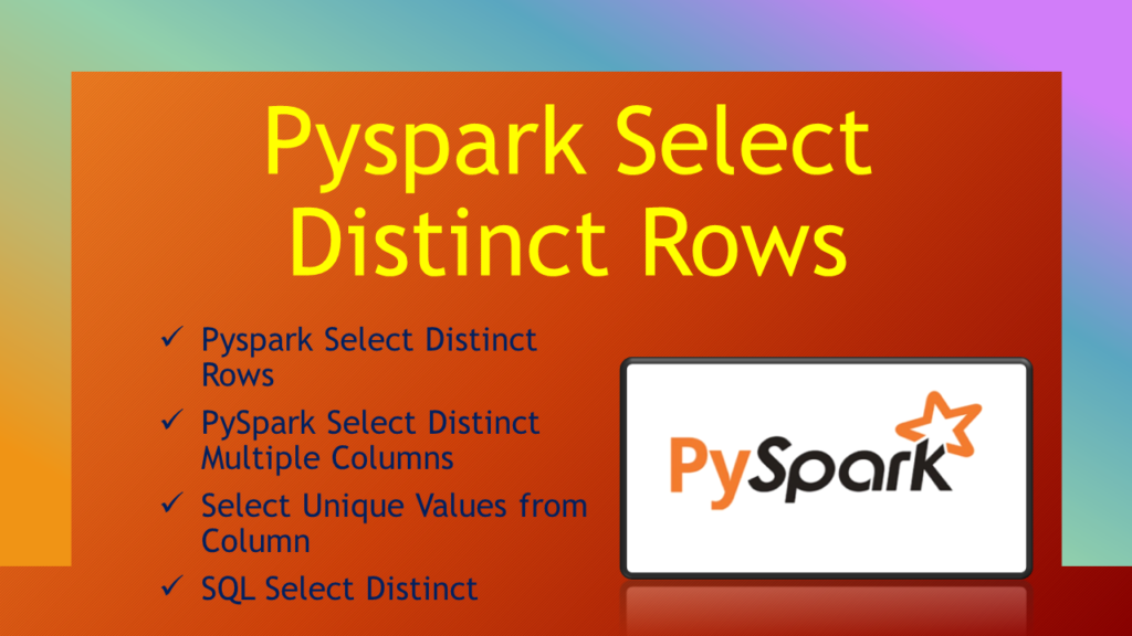 pyspark select distinct