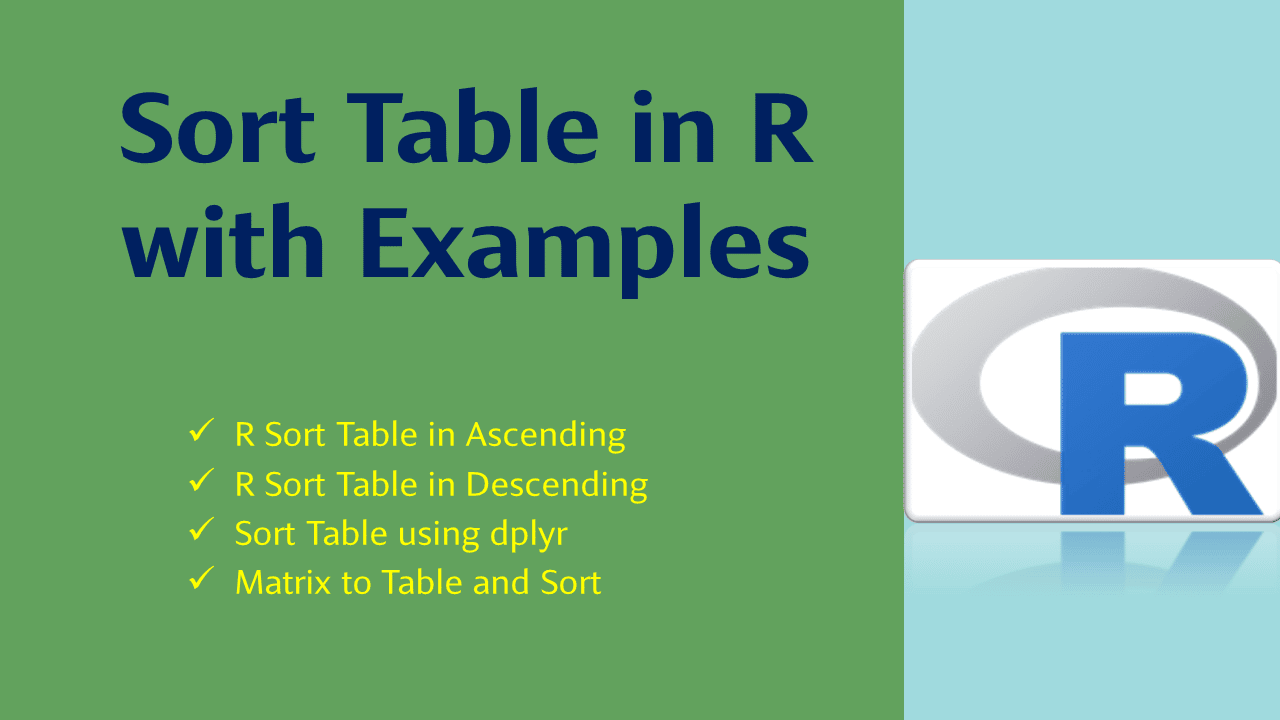 You are currently viewing Sort Table in R with Examples