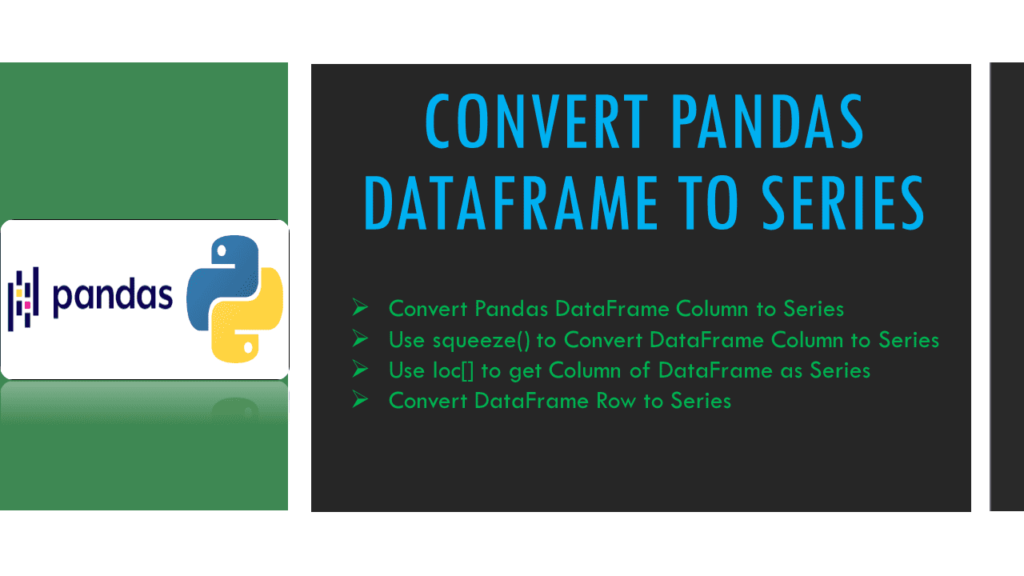 pandas convert dataframe series