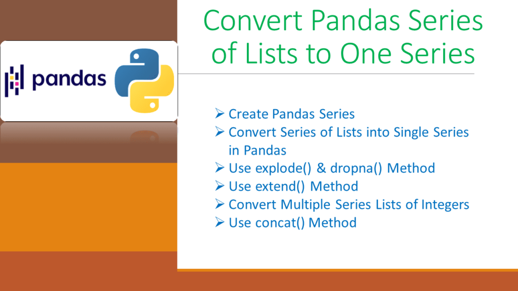 Convert Pandas Series Lists