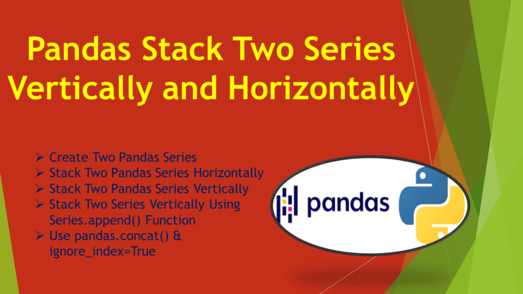 pandas series vertically horizontally