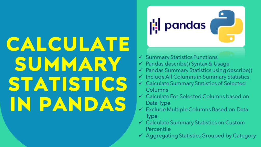 pandas summary statistics