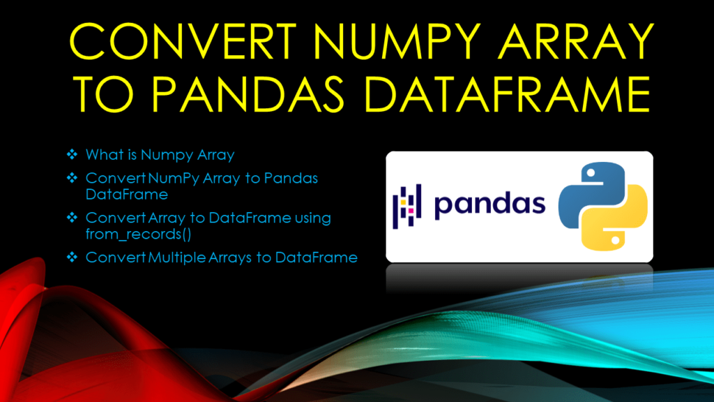Pandas convert NumPy DataFrame