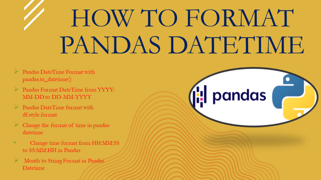 pandas datetime format