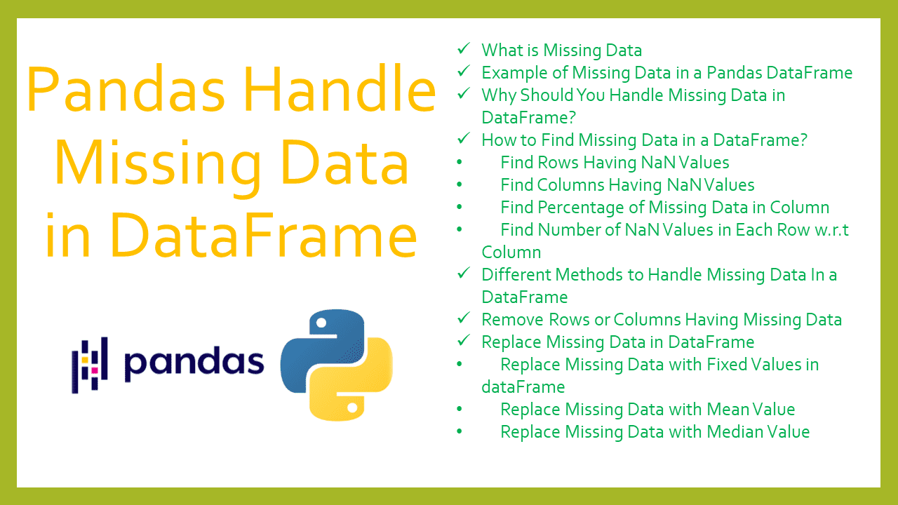 Read more about the article Pandas Handle Missing Data in Dataframe
