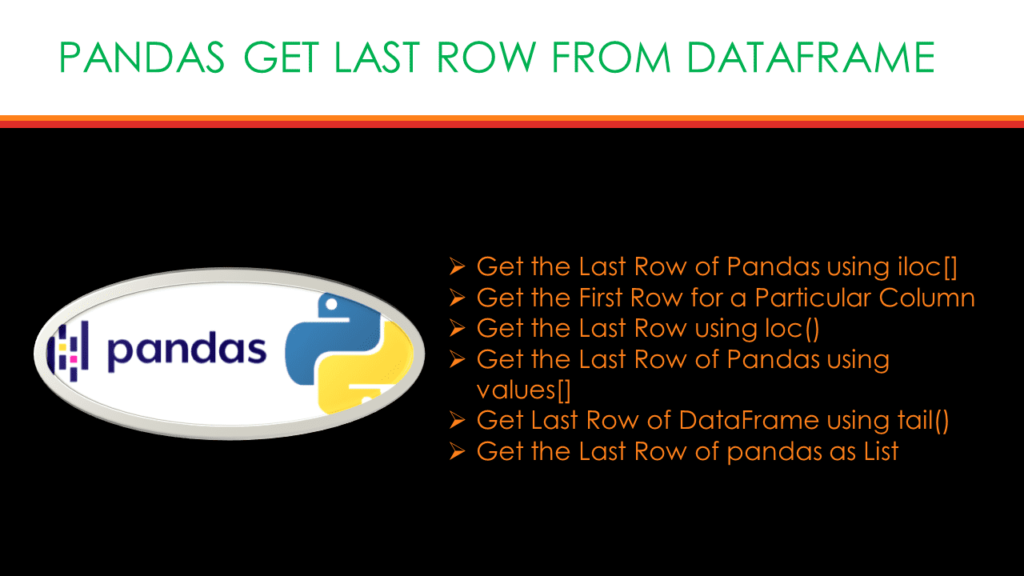 Get Last Row From Pandas Dataframe