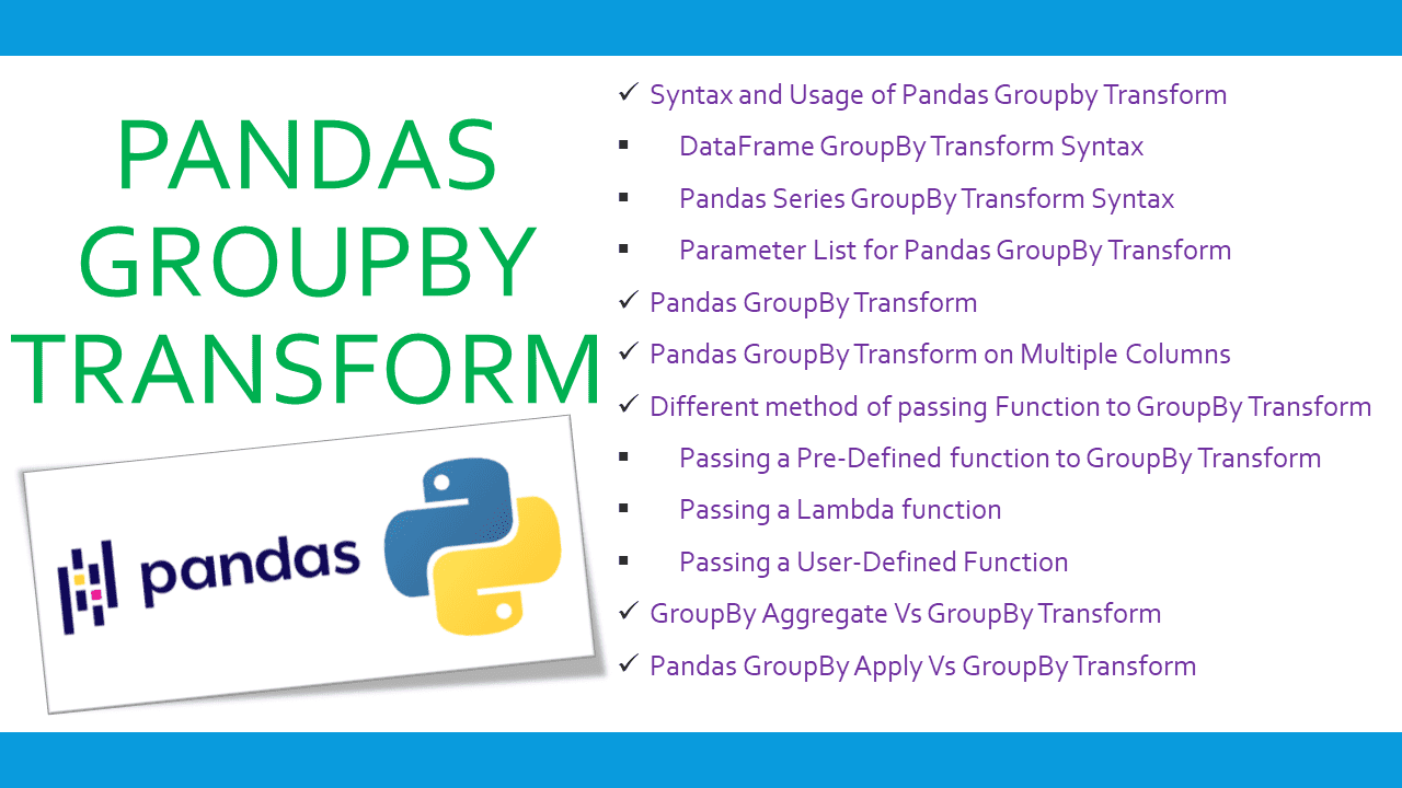 Read more about the article Pandas Groupby Transform
