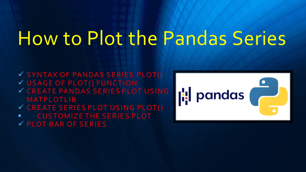 Pandas plot Series