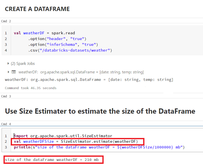 Calculate Size Spark DataFrame
