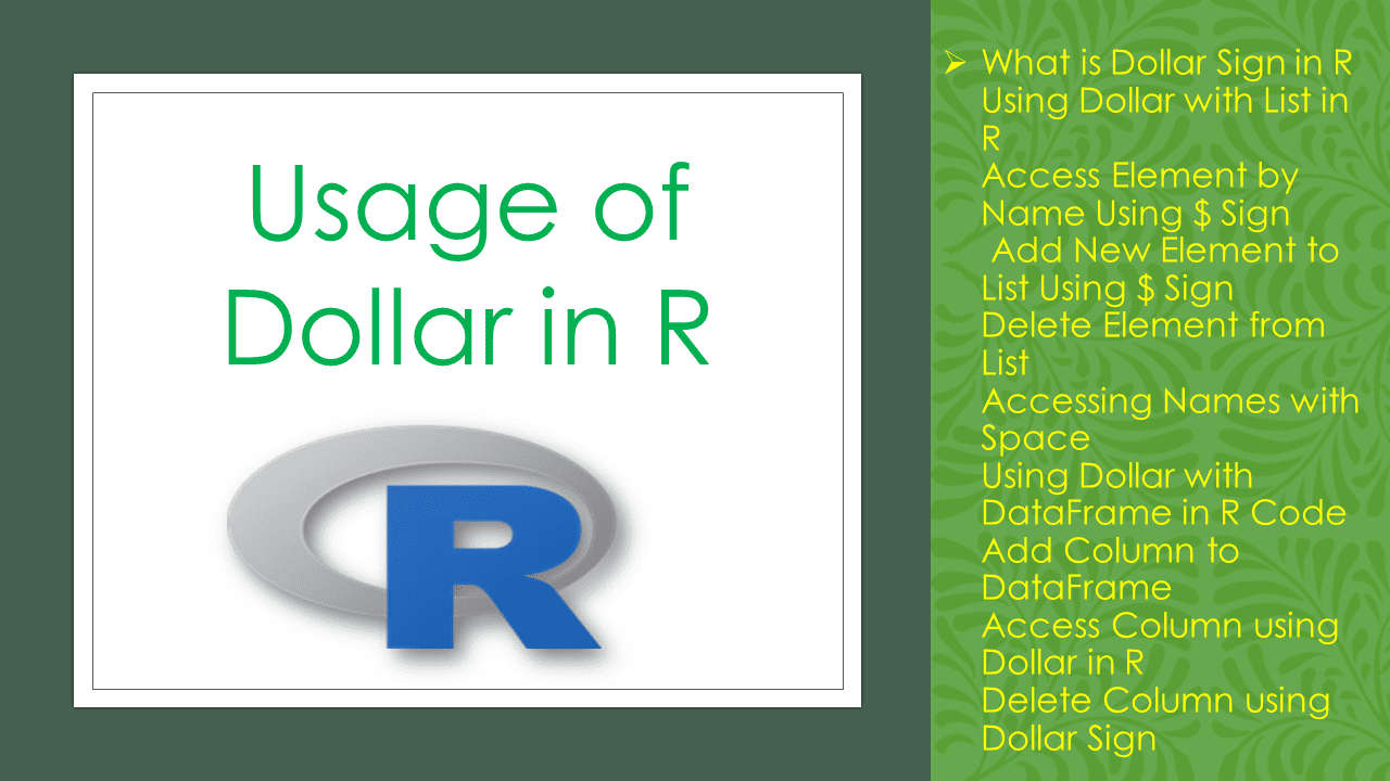 You are currently viewing Usage of Dollar in R