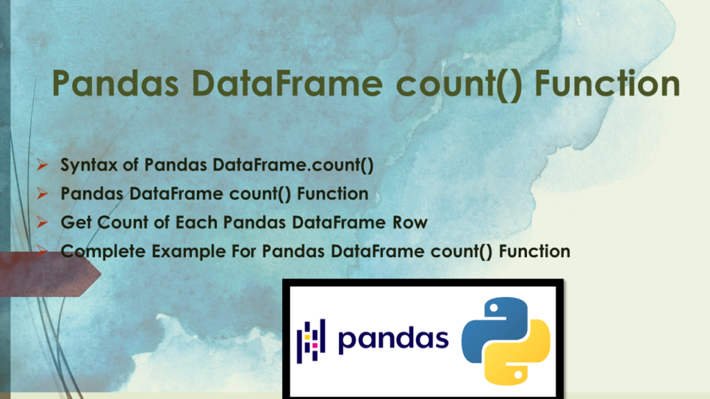 pandas dataframe count