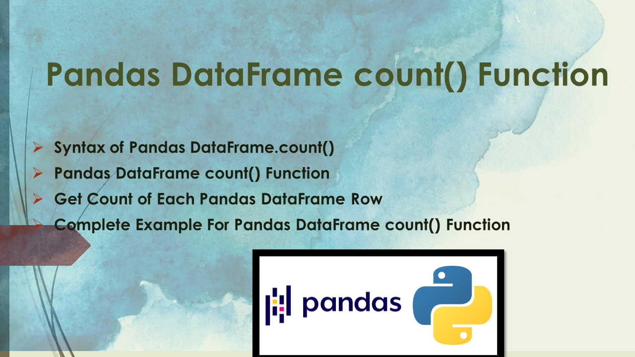 You are currently viewing Pandas DataFrame count() Function