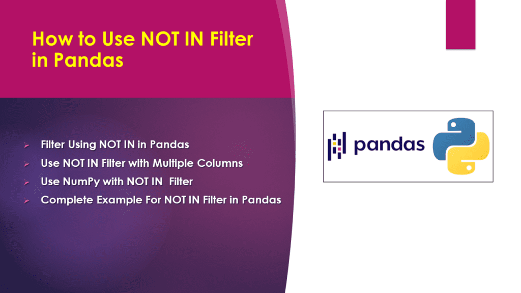 pandas filter not in