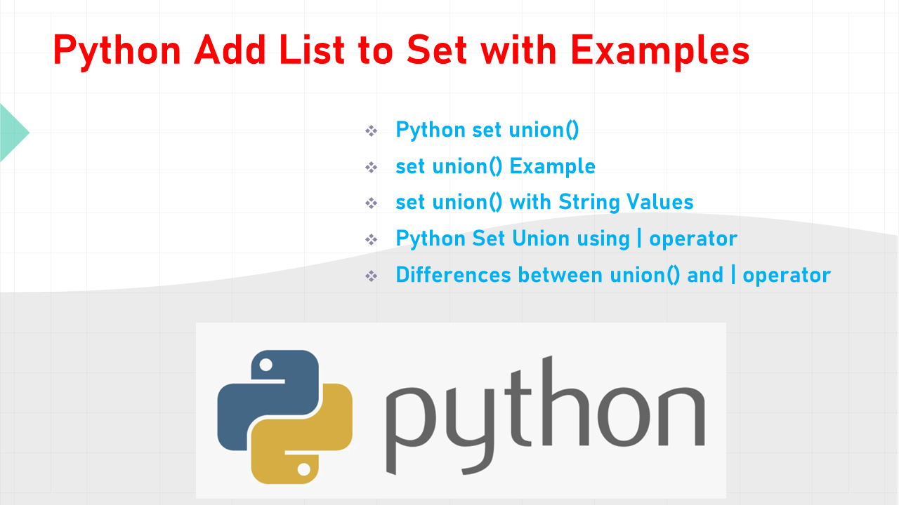 Read more about the article Python set union() Function