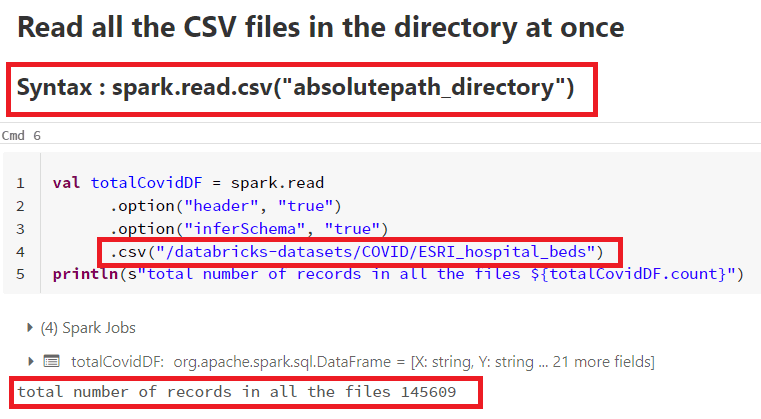 spark read multiple csv directory