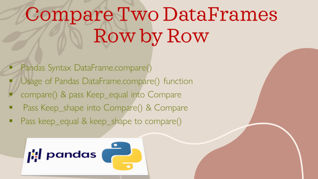 Compare Two DataFrames Row by Row