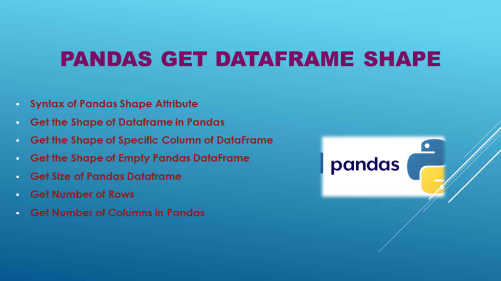 Pandas DataFrame Shape