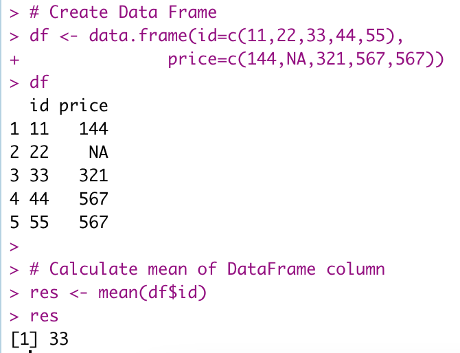 mean in r