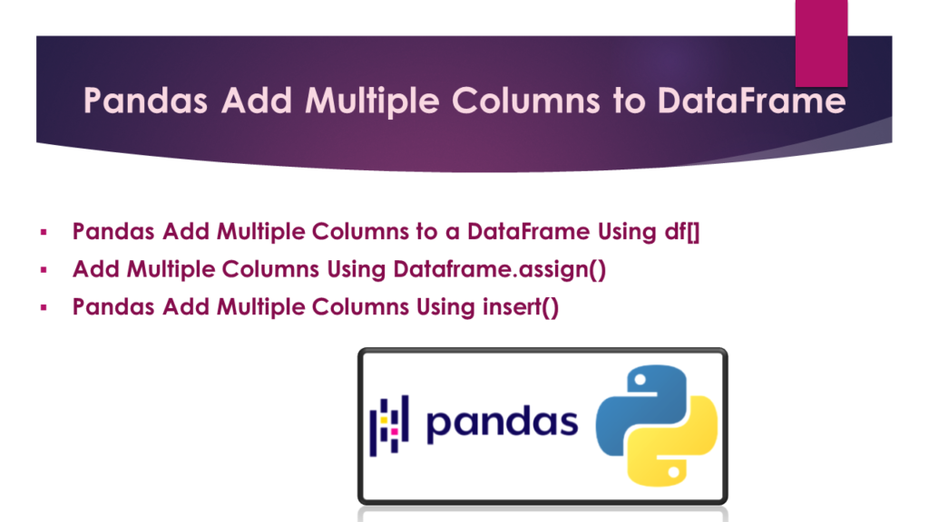 pandas add multiple columns