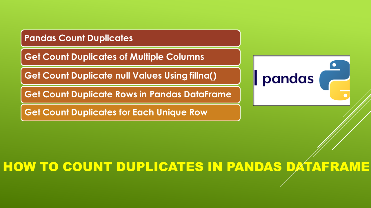 How to Count Duplicates in Pandas DataFrame Spark By Examples