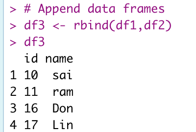 r append two data frames