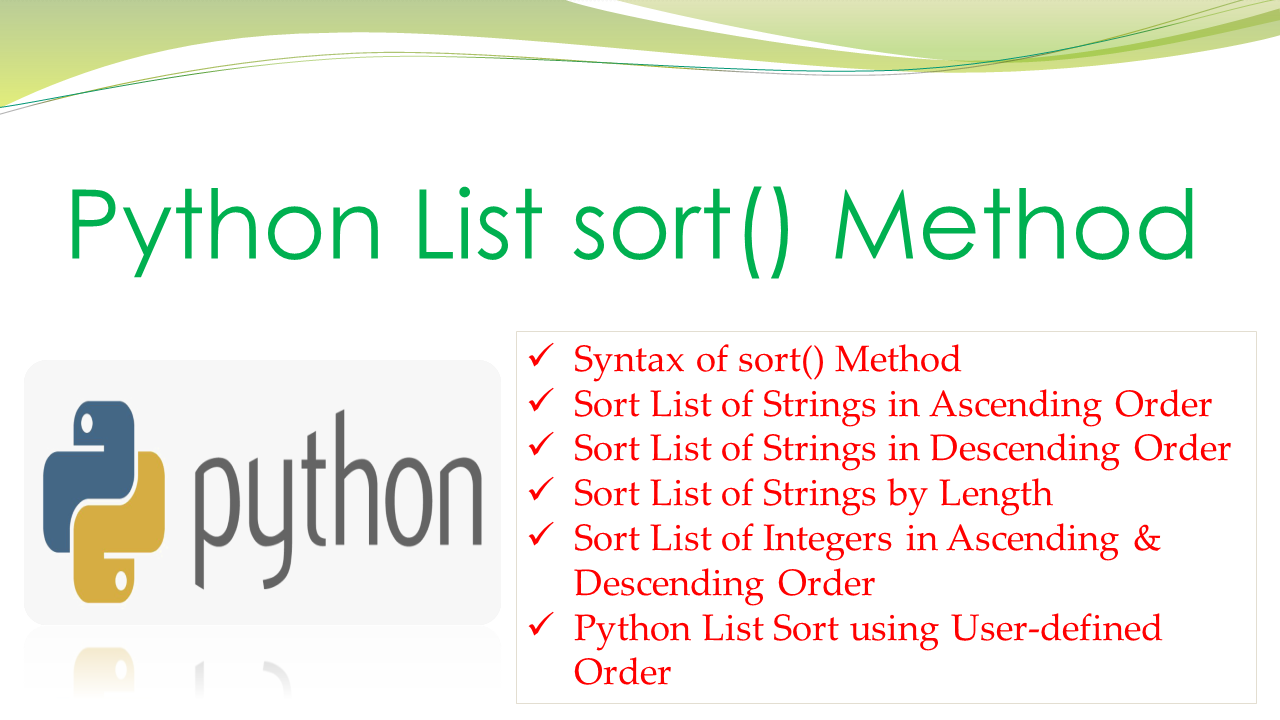 Read more about the article Python List sort() Method