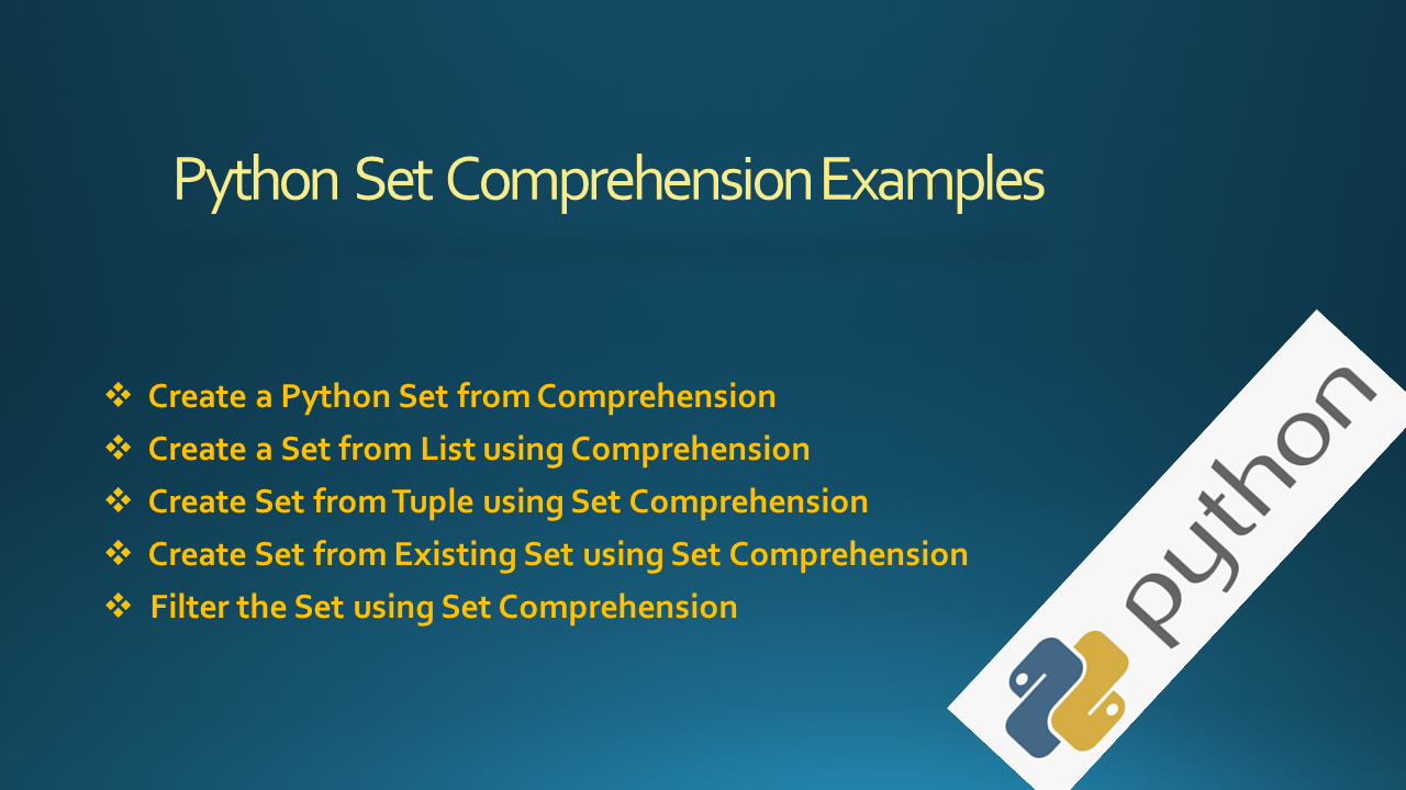Read more about the article Python Set Comprehension Examples