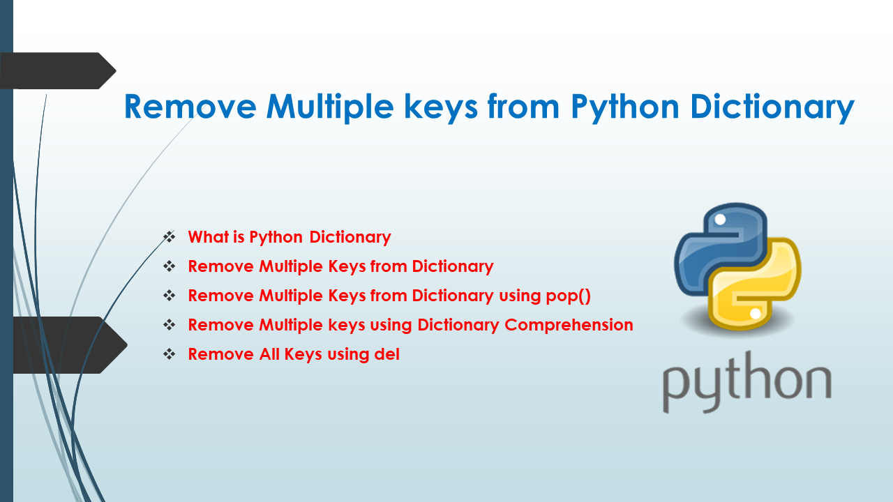 Read more about the article Remove Multiple keys from Python Dictionary