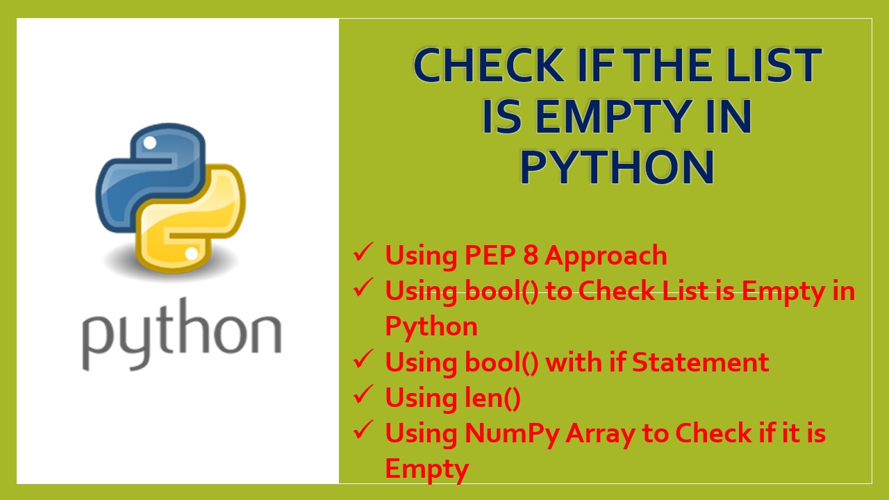 Read more about the article Check if the List is Empty in Python