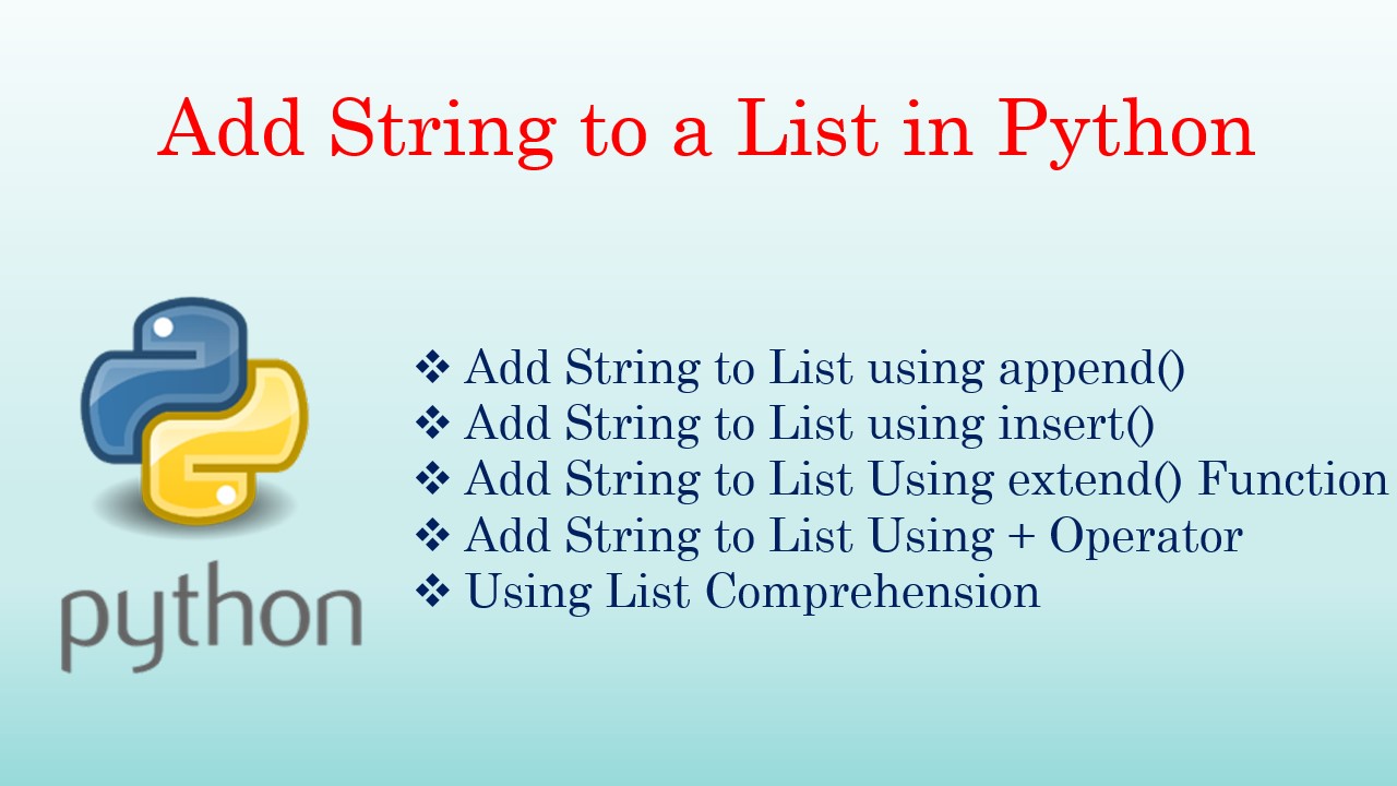 Read more about the article Add String to a List in Python