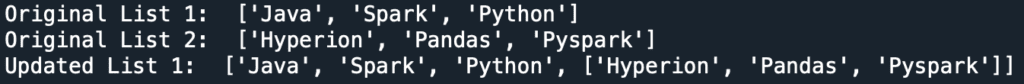python string elements list