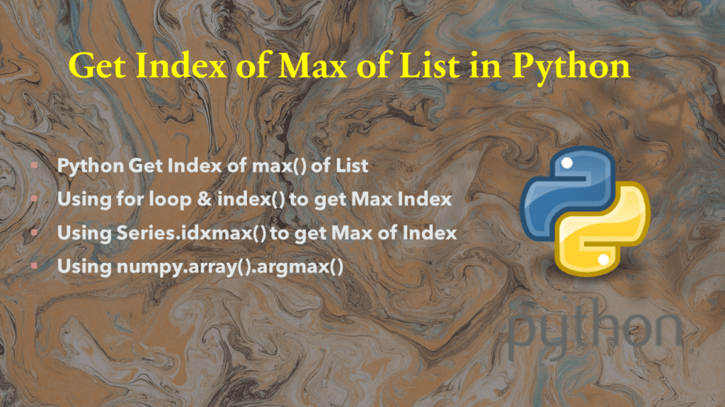 python index max list