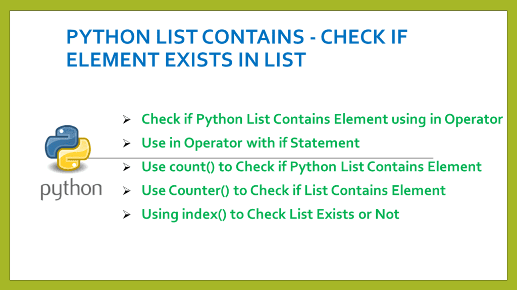 Python List Contains - Check If Element Exists In List - Spark By {Examples}