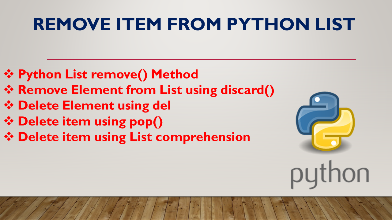 You are currently viewing Remove Item from Python List